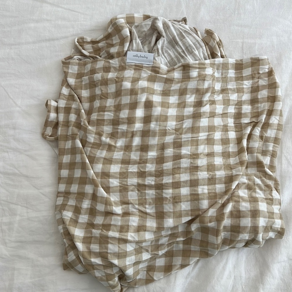 Solly baby wrap - Like new - creamy gingham check